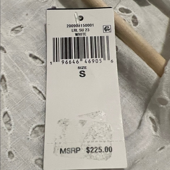 Lauren Ralph Lauren NWT White Eyelet Linen Duster Cottagecore Boho Coastal Small - Picture 15 of 15